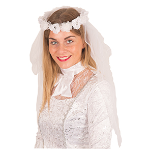 Sluier bruid - Willaert, verkleedkledij, carnavalkledij, carnavaloutfit, feestkledij